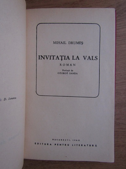 Mihail Drumes Invitatie La Vals Cumpără