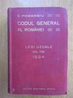 C. Hamangiu - Codul general al Romaniei (volumul 22)