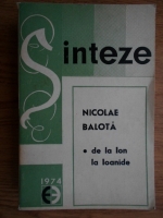 Nicolae Balota - De la Ion la Ioanide