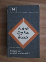 Solomon Marcus - Notiuni de analiza matematica