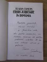 Traian Tandin - Erori judiciare in Romania (volumul 2, cu autograful autorului)